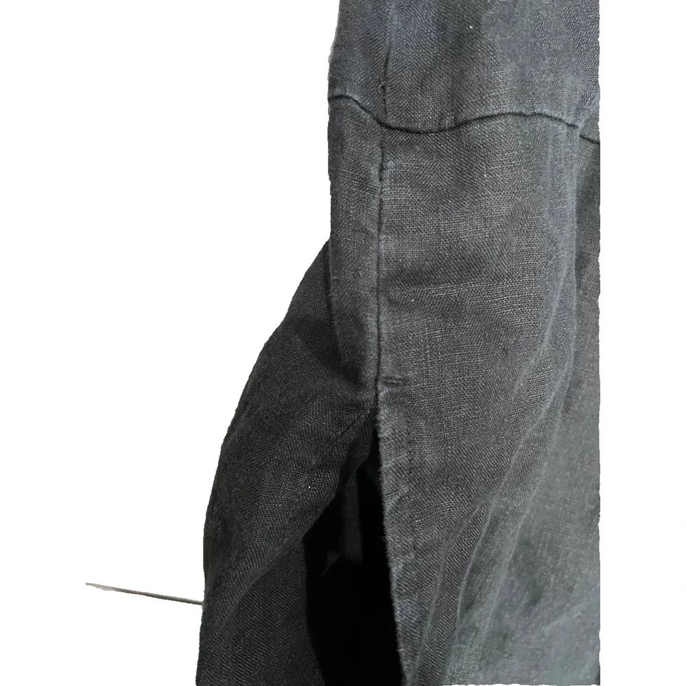 Everlane Women’s Black Linen Blend Overall Pants Romper Sz 4 A003253